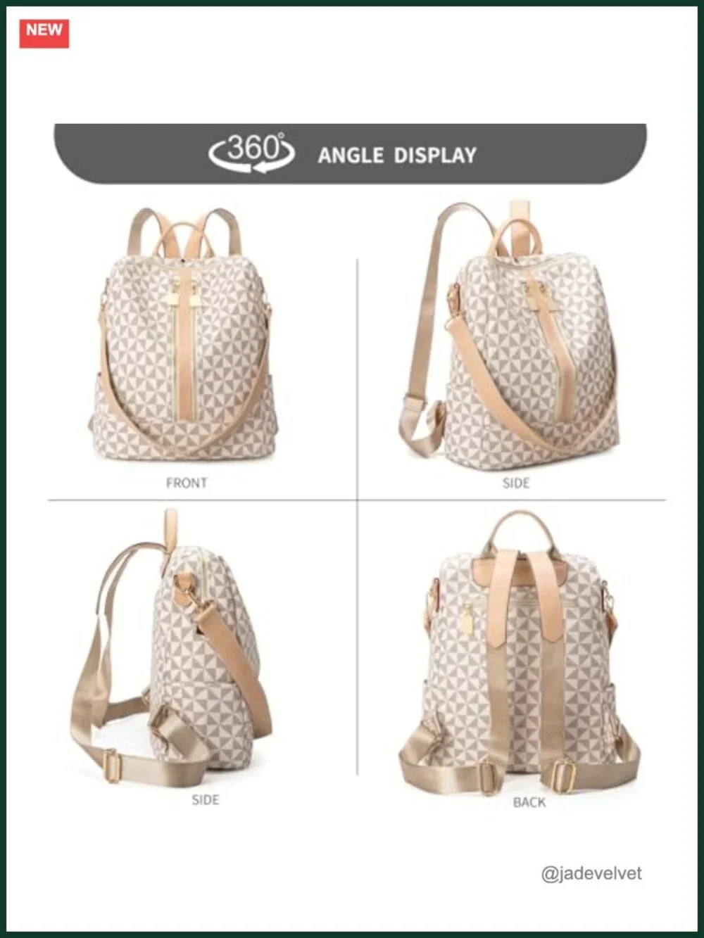Water-Resistant PU Leather Convertible Backpack Purse